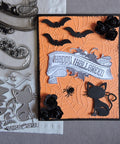 Halloween Dies - Broom and Cat - Inlovearts