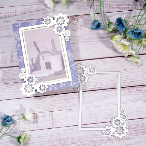 Inlovearts Daisies Photo Frame Cutting Dies