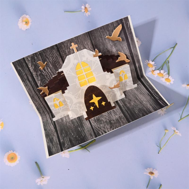 Inloveart 3D Cathedral Background Board Cutting Dies