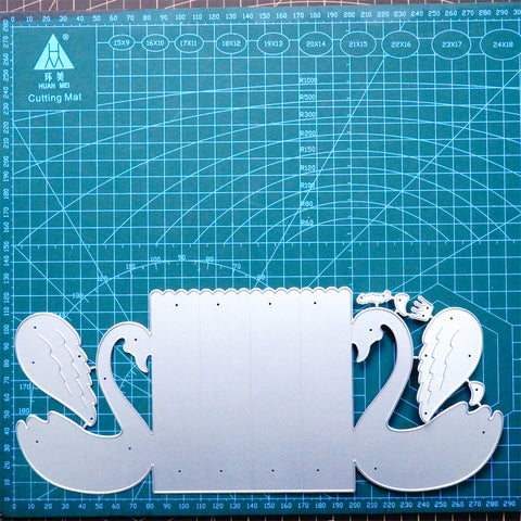 Inlovearts Folded Swans Background Metal Cutting Dies