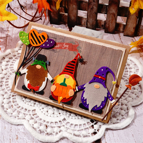 Inlovearts Halloween Gnomes Metal Cutting Dies