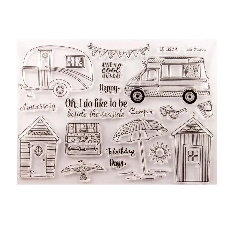 Inloveartshop Summer Travel House Car Stamps