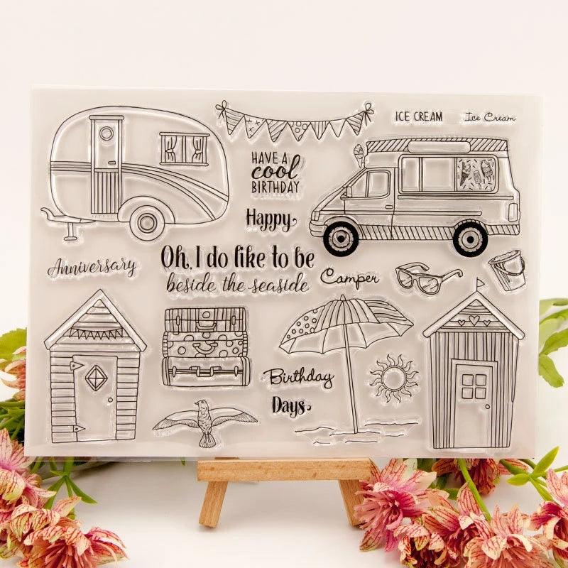 Inloveartshop Summer Travel House Car Stamps