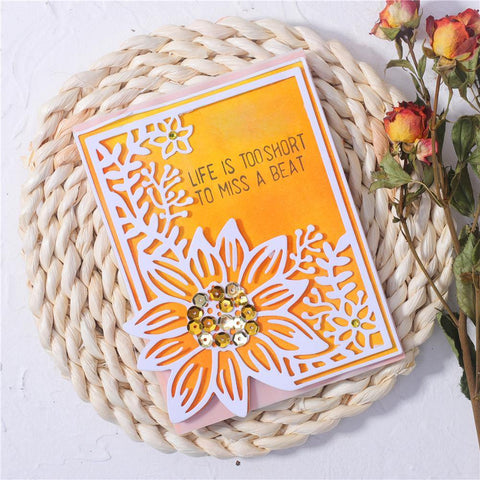 Sunflower and Branches Decor Frame Dies