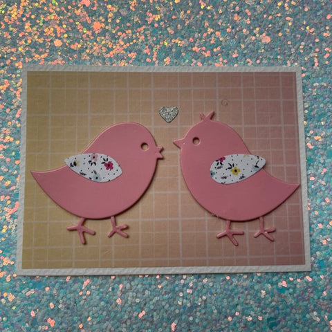 Inloveartshop Cute Birds & Hollow Heart Background Board Set Cutting Dies