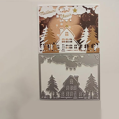 Inlovearts Christmas Village Background Board Cutting Dies