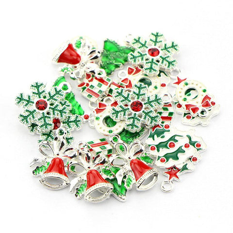 Inloveartshop Christmans Snowflake Series Drip Alloy Pendant Decorations