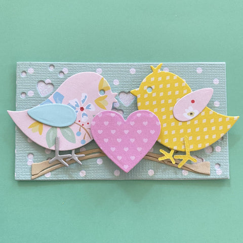 Inloveartshop Cute Birds & Hollow Heart Background Board Set Cutting Dies