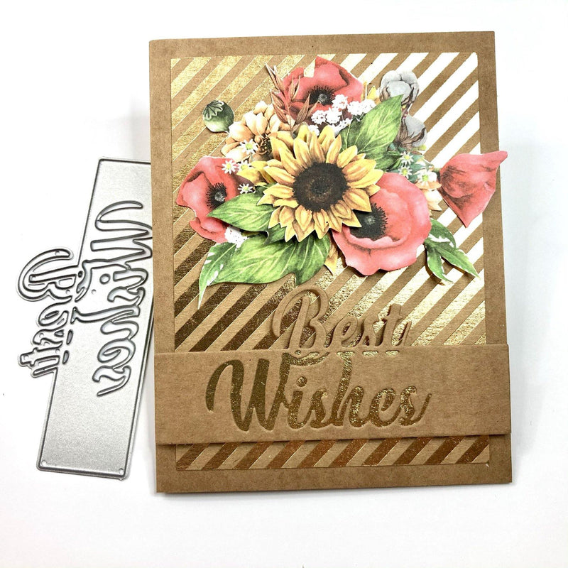 Inloveartshop Best Wishes Word Decor Cutting Dies