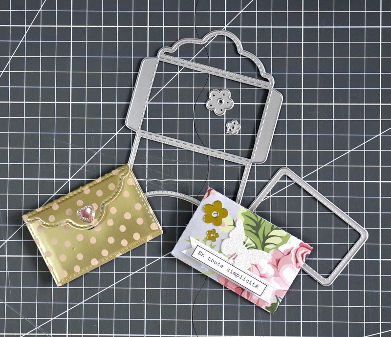 Floral Stitched Foldable Envelope Dies - Inlovearts