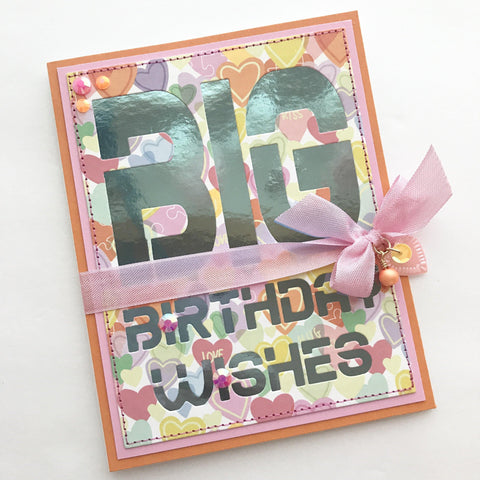 Inlovearts Big Birthday Wish Background Board Cutting Dies