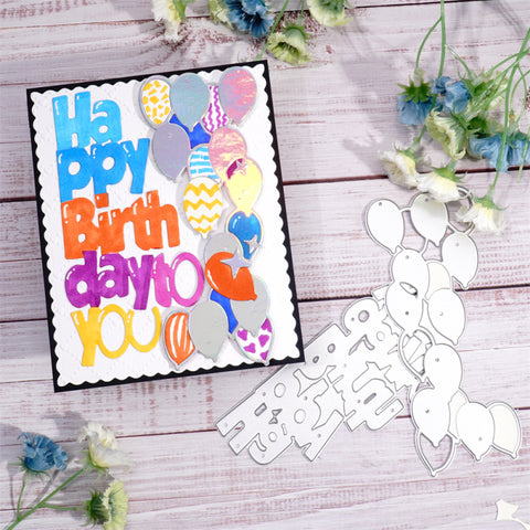 Inlovearts Balloon and Birthday Word Cutting Dies
