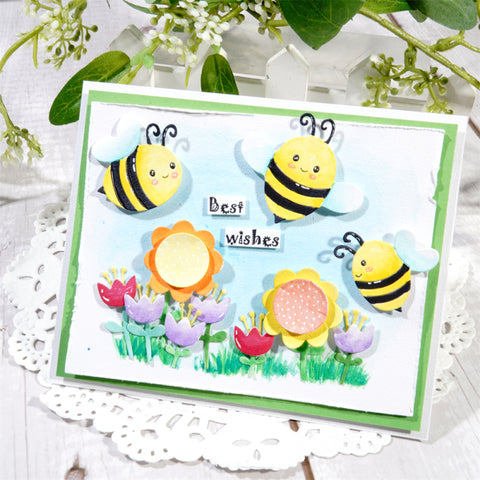 Inlovearts Bee and Flowers Cutting Dies