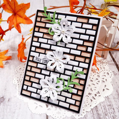 Inlovearts Brick Wall Background Board Dies
