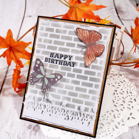 Inlovearts Brick Wall Background Board Dies