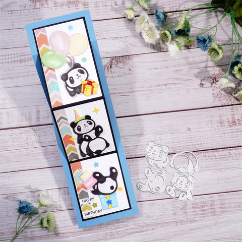 Inlovearts Cute Little Panda Metal Cutting Dies