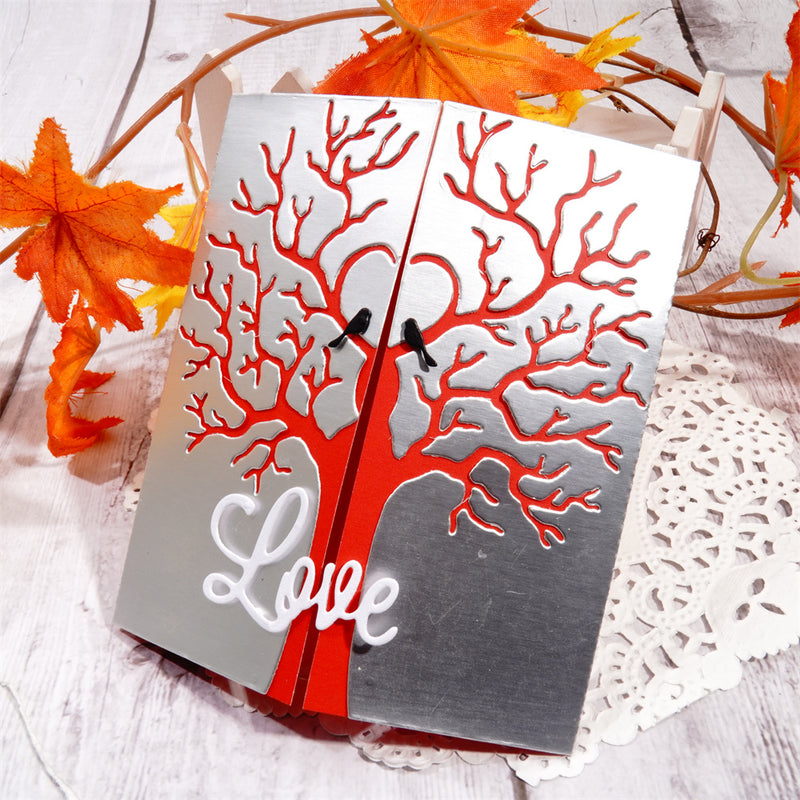 Inlovearts Folded Trees Border Metal Cutting Dies