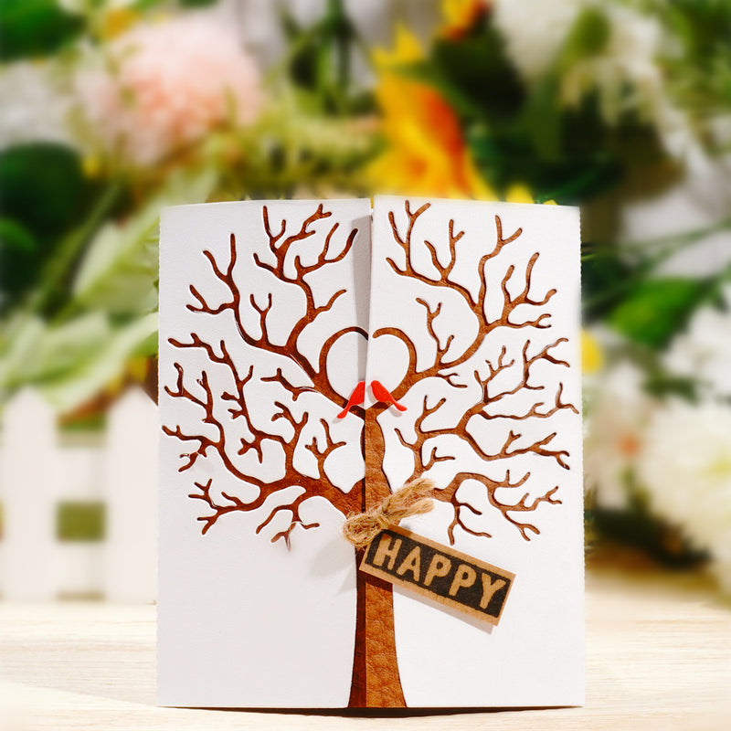 Inlovearts Folded Trees Border Metal Cutting Dies