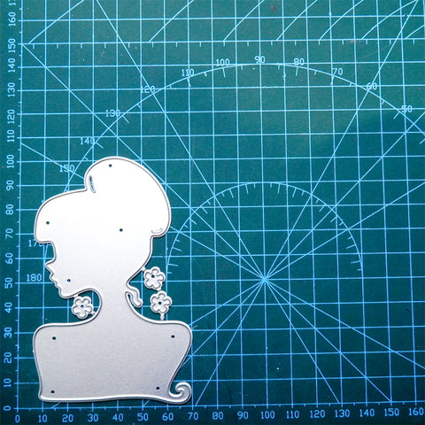 Inlovearts Girl Silhouette Metal Cutting Dies