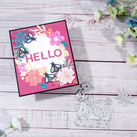 Inlovearts "HELLO" and Flowers Cutting Dies