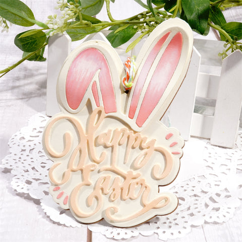 Inlovearts "Happy Easter" Word with Bunny Ear Cutting Dies