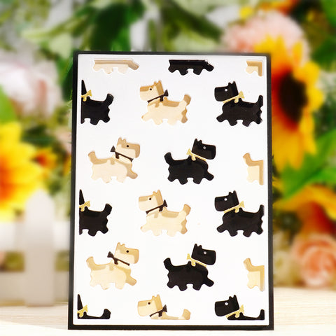 Inlovearts Hollow Cute Dog Background Board Cutting Dies