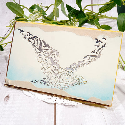 Inlovearts Hollow Flying Seagull Metal Cutting Dies