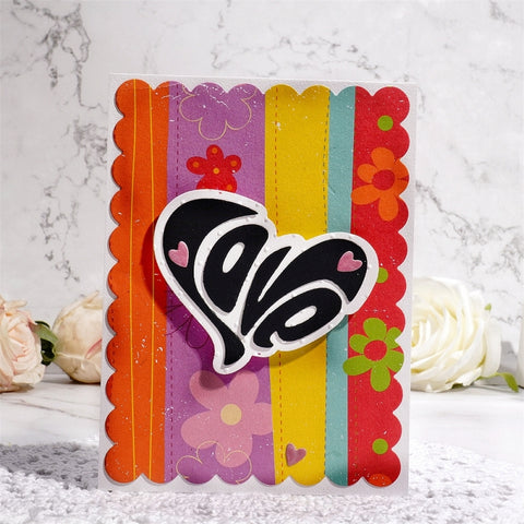 Inlovearts Love Word in Heart Shape Cutting Dies