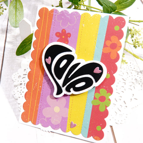 Inlovearts Love Word in Heart Shape Cutting Dies