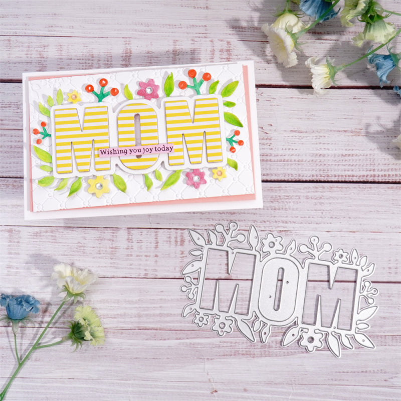 Inlovearts "MOM" Word and Flowers Cutting Dies