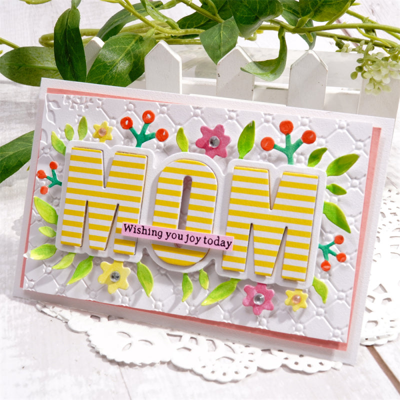 Inlovearts "MOM" Word and Flowers Cutting Dies