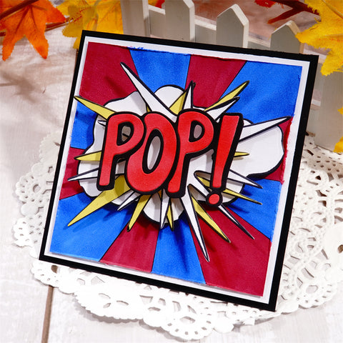 Inlovearts "POP!" Word With Explosion Effects Cutting Dies