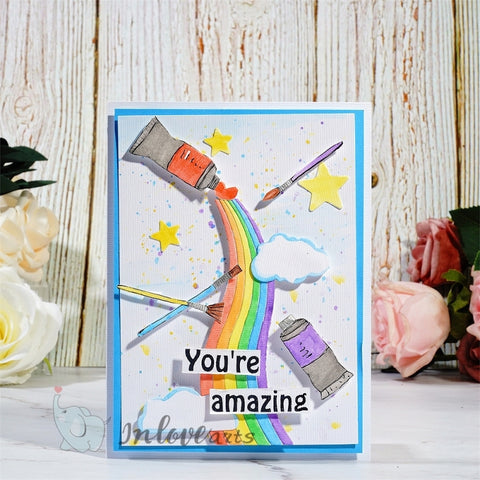 Inlovearts Rainbow and Clouds Cutting Dies