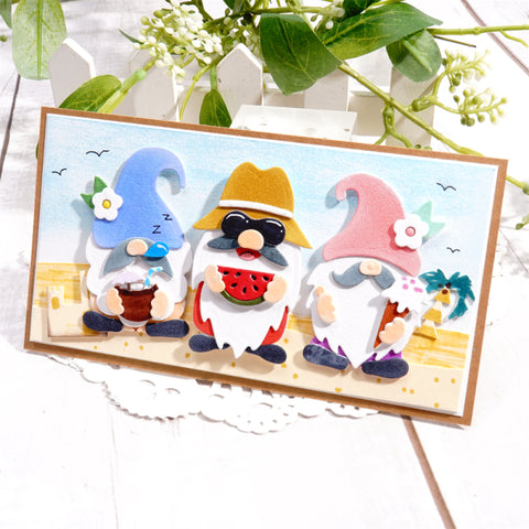 Inlovearts Summer Decorated Gnomes Cutting Dies