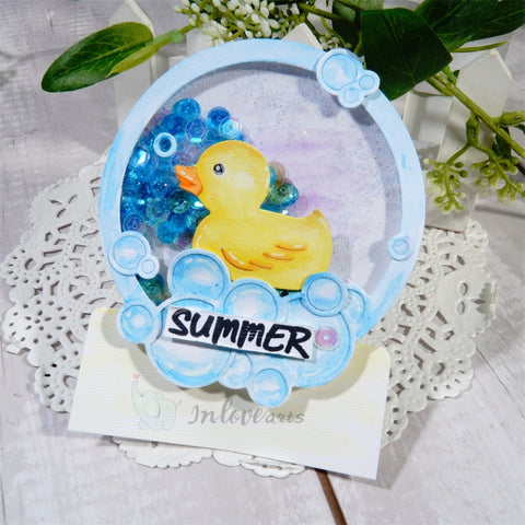Inlovearts Toy Duck and Bubble Border Cutting Dies