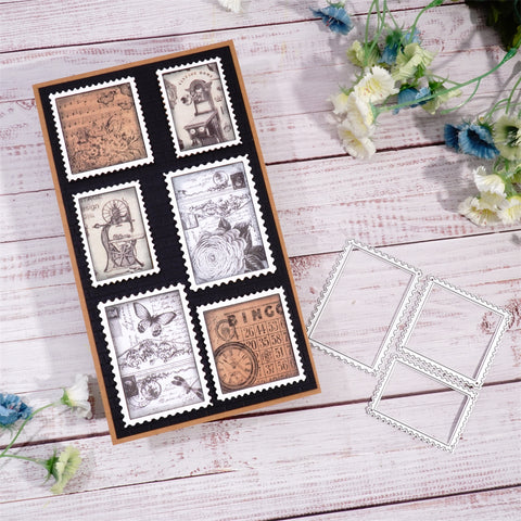 Inlovearts Vintage Stamp Border Metal Cutting Dies