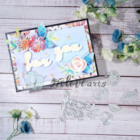Inlovearts “For You" Word and Flowers Cutting Dies