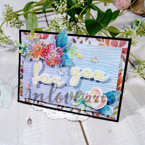 Inlovearts “For You" Word and Flowers Cutting Dies