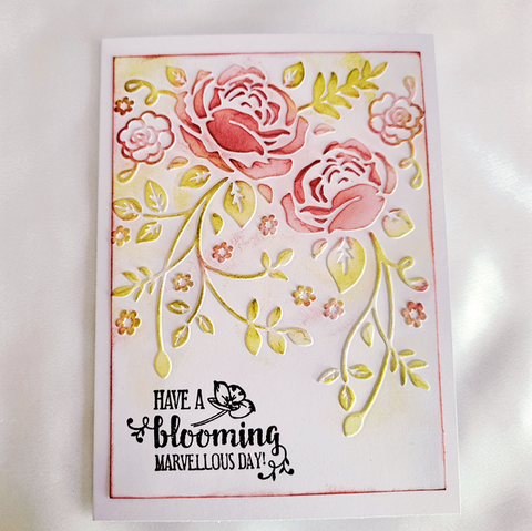 Blooming Rose Plastic Embossing Folder