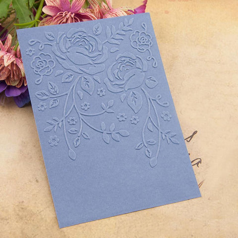 Blooming Rose Plastic Embossing Folder - Inlovearts