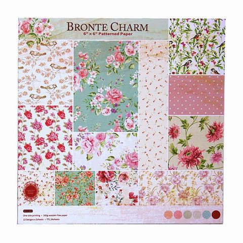 6 Inch Bronte Charm Flower Theme Background Pattern Paper