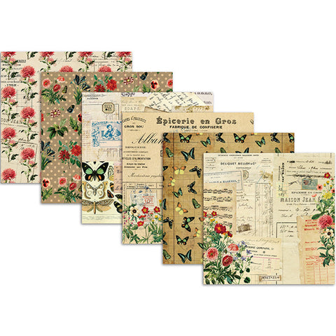 Inlovearts 24PCS  6" A Patchwork Of Memories DIY Scrapbook & Cardstock Paper