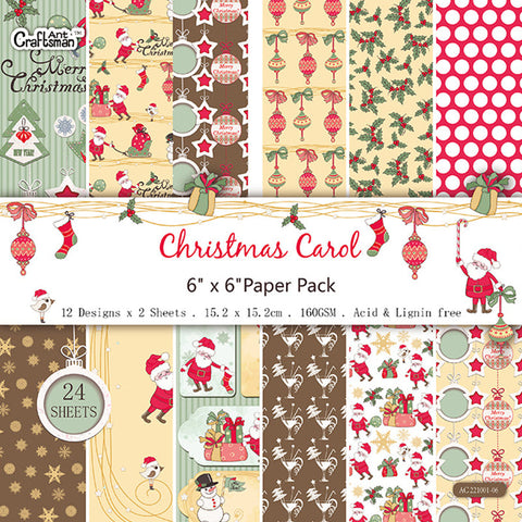 Inlovearts 24PCS  6" Christmas DIY Scrapbook & Cardstock Paper