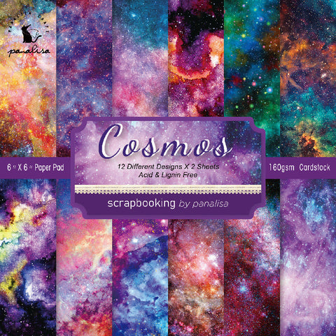 Inlovearts 24PCS  6" Cosmos DIY Scrapbook & Cardstock Paper