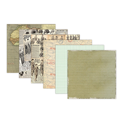 Inlovearts 24PCS  6" Vintage Emporium DIY Scrapbook & Cardmaking Paper
