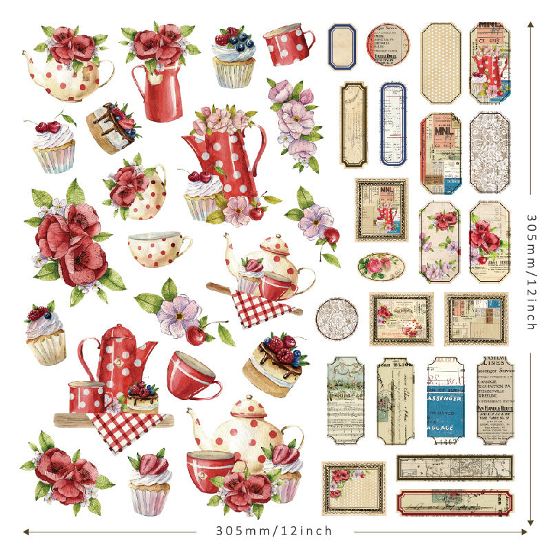 Leisurely Afternoon Tea Stickers (51pcs) – Inlovearts