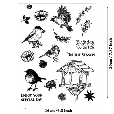 Inlovearts Bird and Bird Cage Clear Stamps