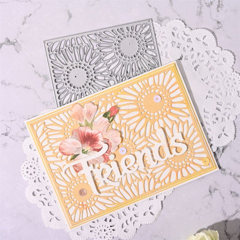 Inlovearts Hollow Flower Background Board Cutting Dies