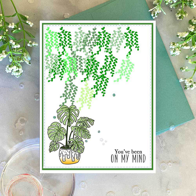 Inlovearts Potted Plants Clear Stamps