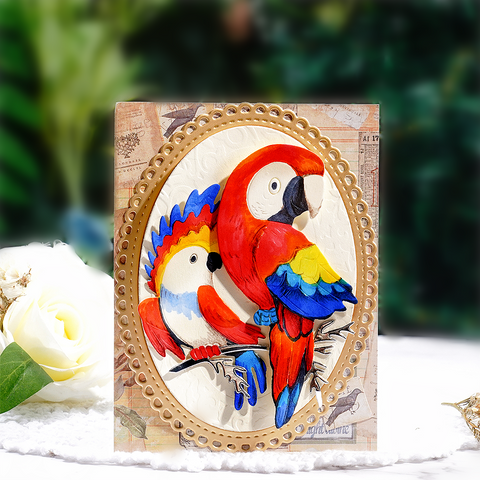 Inlovearts Two Parrots Cutting Dies